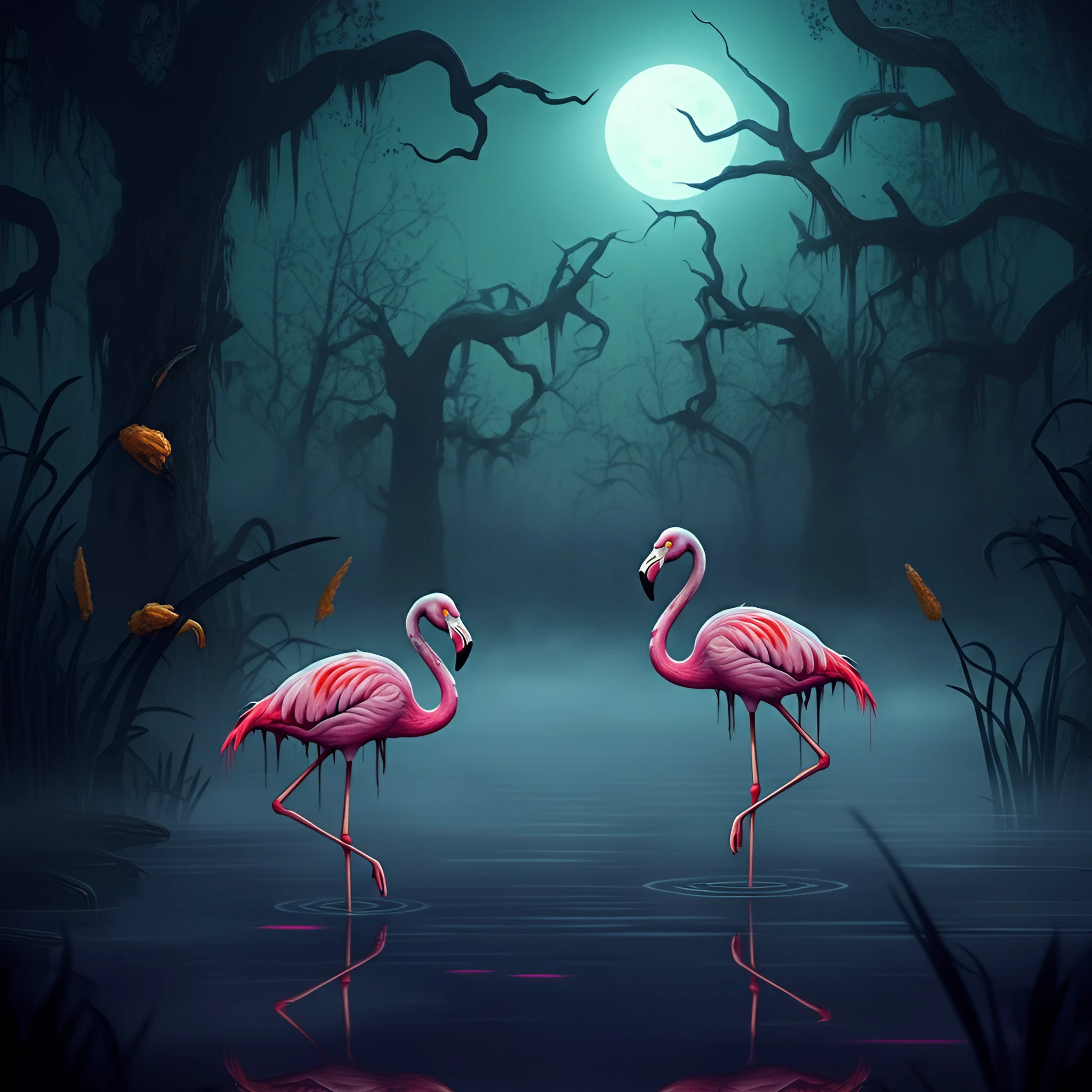 zombie flamingos