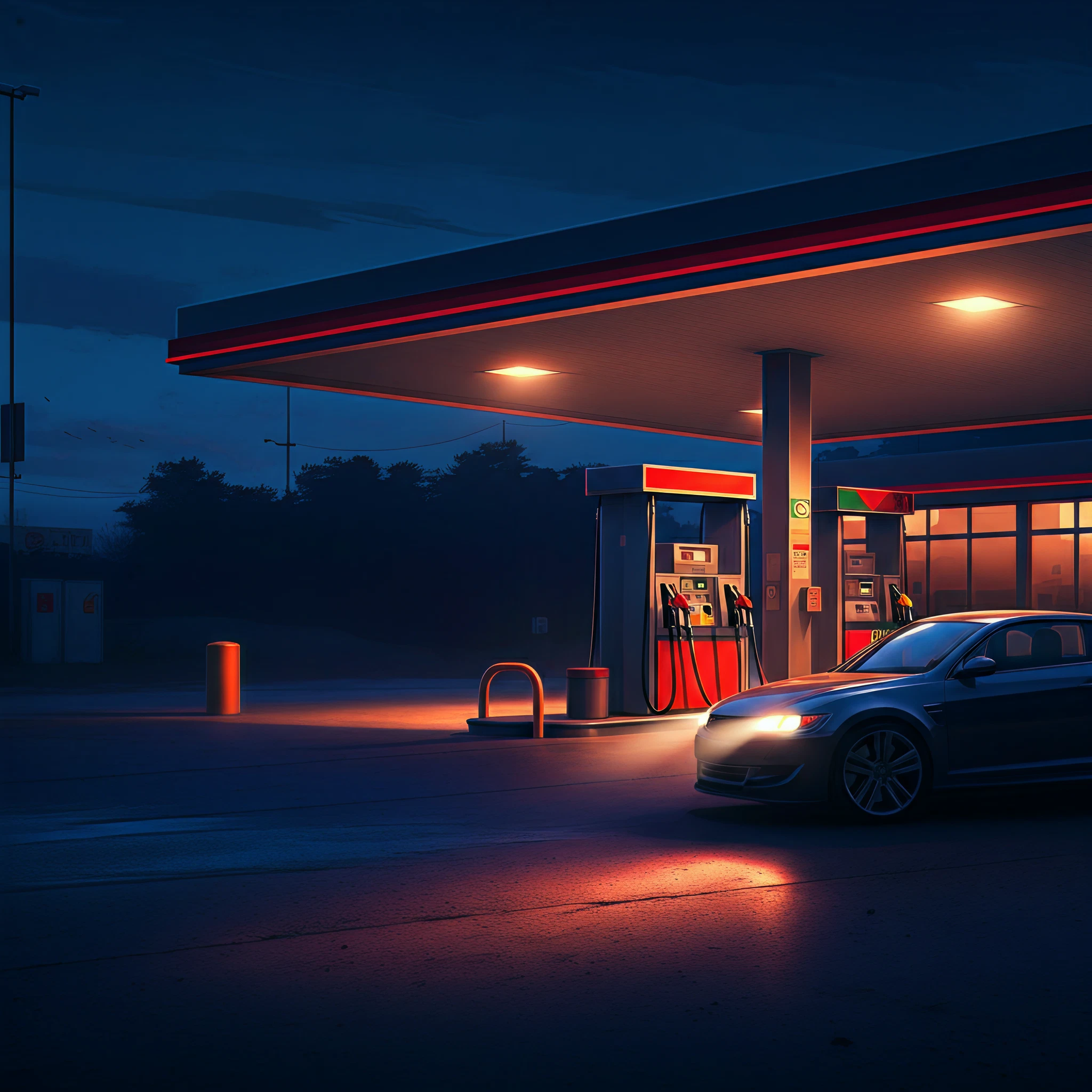 leaving car on while pumping gas
