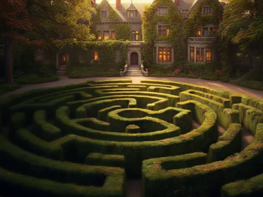 New York estate with a large stone maze