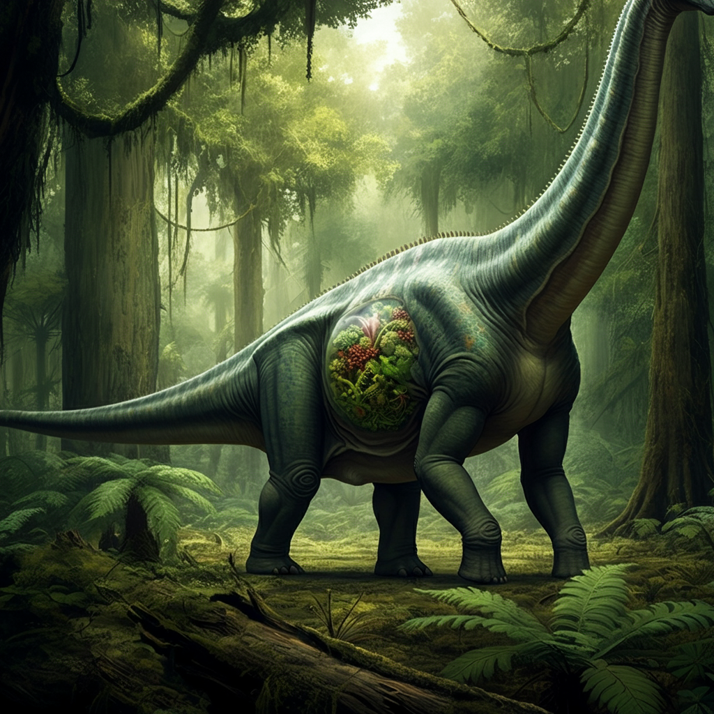 First Direct Evidence: A Giant Dinosaur with Plants in Its Stomach